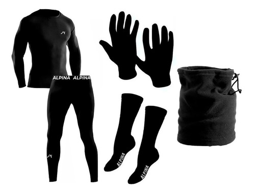 Conjunto Termico Alpina + Guantes + Cuello + Medias Pp - Sti