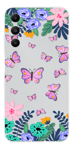 Funda Para Samsung Galaxy Mujer Mariposas Flores Uso Rudo