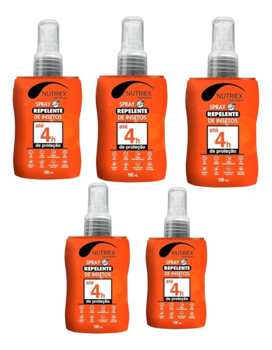 Kit 5 Repelente 4h Proteção Mosquitos 100ml Contra Inseto