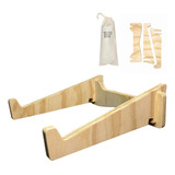 Soporte Apoya Notebook Madera Regulable Con Estuche