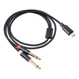 Cable Estéreo De Audio Usb C A Doble De 6,35 Mm Tipo C A Dob