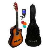 Guitarra Electrocriolla Sunset Eq 4 Bandas Color Sb + Funda 