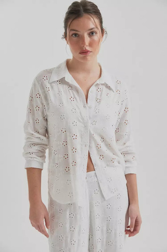 Camisa Broderie Recta Mujer Moel