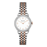 Bulova Womens 98r182 Reloj De Dos Tonos De Cuarzo Analógico 