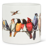 Maceta Decorativa Con Diseño De Pájaros Y Alambre Grande