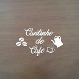 Cantinho Do Cafe Com Xicara E Bule E Grão Letreiro Mdf