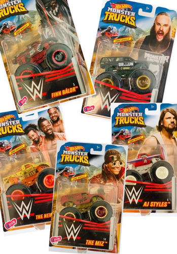 Hot Wheels - Wwe Monster Truck - 5 Personajes