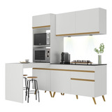 Cozinha Compacta 4pç C/ Leds Mp2026 Veneza Up Multimóveis Bc