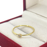 Anillo Mujer Hilo Fino Piedras Oro 18k Compromiso Regalo