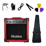 Kit  Para Guitarra Cubo Gt1200 Vermelho Sheldon + Acessórios