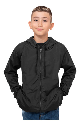 Blusa De Frio Corta Vento Infantil Impermeável Liso Menino