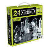 Juego De Mesa Novelty 2 En 1 Damas Inglesas Ajedrez Vidrio