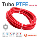 50cm Tubo Ptfe Teflon Vermelho 4.0x1.9mm Impressora 3d