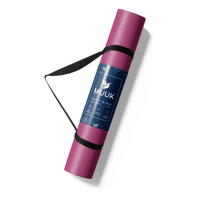 Tapete De Yoga Mat 170cm X 70cm Espumin Delgado 4mm Muuk Balance, Fitness, Ejercicio, Pilates Y Relajación, Portátil Color Fiusha
