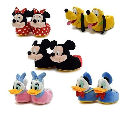 Pantuflas Mickey Minnie Pluto Peluche Disney Originales