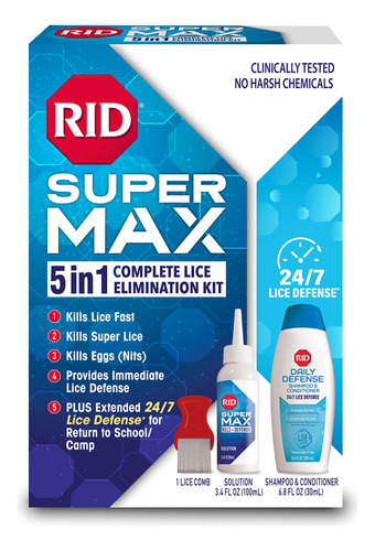 Rid Super Max Kit De Tratamiento Para Piojos, Mata Piojos Y