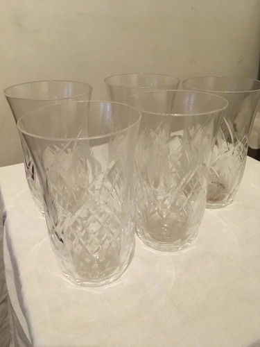  4 Vasos Cristal Tallado