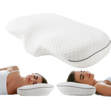 Almohada Ortopédica Memory Foam Cervical Gel Viscoelástica Color Blanco