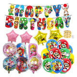 Kit 35 Globos Para Mario Bros Y Peach Decoraciones De Fiesta