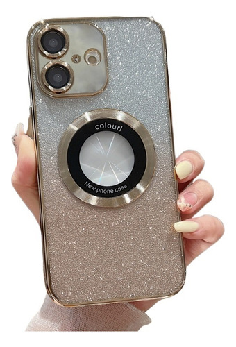 Funda Elegante Con Brillo Gradiente Para iPhone, Antirayas