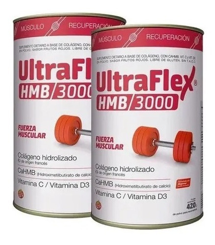 Ultraflex Hmb 3000  Colágeno Vit C/d3 X 2 Latas