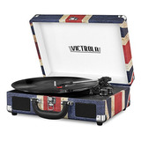 Tocadiscos Maleta Blueetooth Victrola Vintage De 3