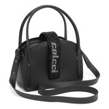 Bolsa Colcci Suécia Shine Feminina Preta Acambamento Dos Ferragens Níquel Cor Preto Cor Da Correia De Ombro Preto Desenho Do Tecido Liso