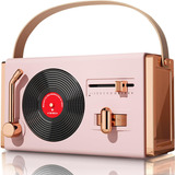 Springflora [2023 ] Pequeño Altavoz Bluetooth Retro Por Color Rosado 110v