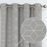 Vangao - Cortinas Blackout Con Estampado De Plata Con Forma