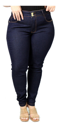 Calça Jeans Plus Size Feminina Cintura Alta Lycra Promoção