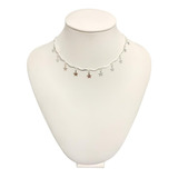 Gargantilha Choker Estrelinha Estrela Folheado A Prata 925