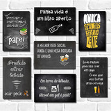 Kit Com 7 Placas - Mdf - 30x20cm - Frases De Boteco Cerveja