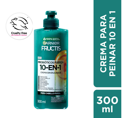  Crema Peinar 10 En 1 Garnier Fructis Probióticos 300 Ml