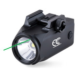 Lanterna Pistola Tática Mira Laser Verde P/ Trilho 20 Mm