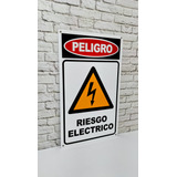 Señal Riesgo Eléctrico En Lamina Metálica De 30x50cm