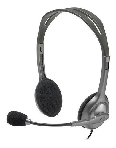 Fone De Ouvido Headset Prata Logitech H111 Pn 981-000612