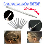 01  Caneta Navalha Capilar C/ 20 Laminas Barbearia, Desenho