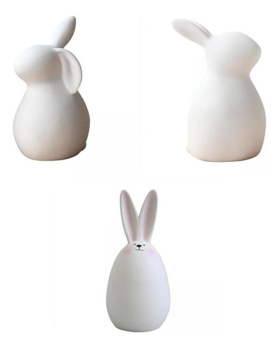 3x Figura De Coleccionista De Conejo De Pascua Figura De