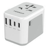 Adaptador Tomada Universal 2 Usb Type 3 - C Europe Asia