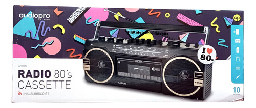 Radio Cassette Retro 80 Usb Mp3 Fm Bluetooth Sd 220v O Pilas