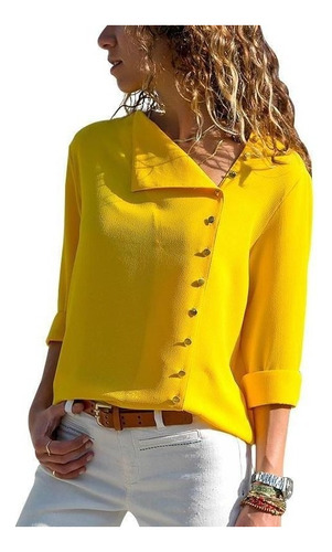 Women's Blouse Chiffon Long Sleeve Casual Shirt