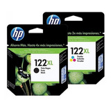 Combo Cartucho Hp122xl Negro + Color Original-1000/2000/2050