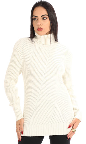 Blusa Tricot Feminina Anistia Cacharréu Gola Role Off White