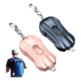 Llavero De Emergencia Cargador Tipo C-iPhone Color Rosa Lightning