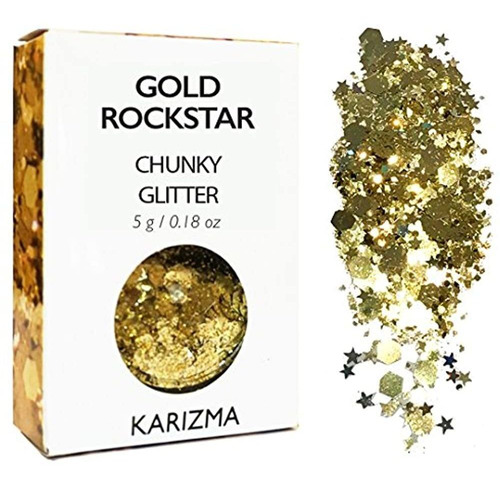 Gold Rockstar Chunky Glitter R Cosmetica Glitter Karizma R 