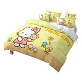 . Juego De Ropa De Cama Hello Kitty Con Funda De Almohada