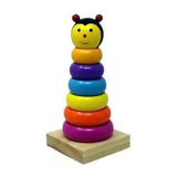 Juego De Aros Apilables De Madera Montessori