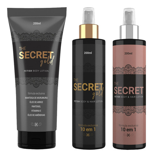  Kit Creme Hidratante Corpo 2 Elixir Capilar The Secret Gold