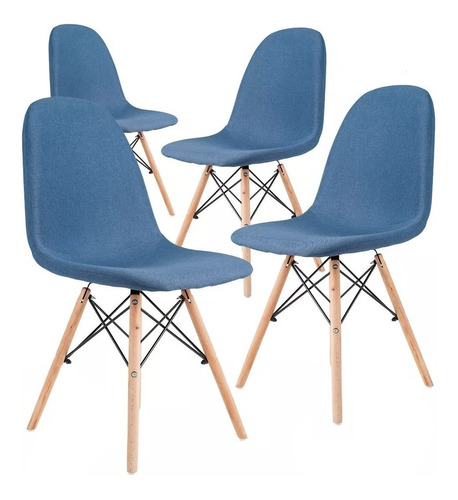 Set De Sillas Eames Rectas Tapizadas Modernas Minimalistas 