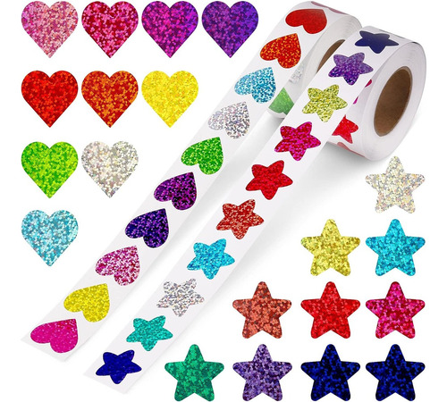 Estrella Y Corazon Stickers Pegatinas Para Regalo Decoración